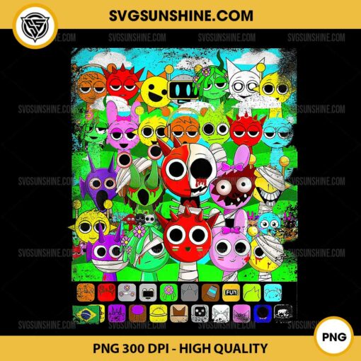 Sprunki Beats Team PNG File, Horror Sprunki Game PNG, All Sprunki Toys Evil PNG