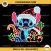 Stitch Christmas PNG, Neon Stitch Santa Hat Christmas PNG