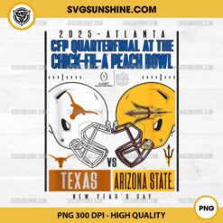 Texas vs Arizona State PNG, Peach Bowl 2025 CFP Quarterfinal PNG, College Football Playoff PNG