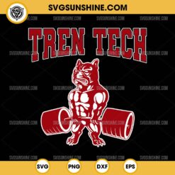 Tren Tech Gym Bodybuilding SVG, Bulldog Body Builder SVG