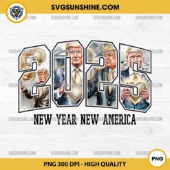 Trump 2025 New Year PNG, New Year New America Trump PNG