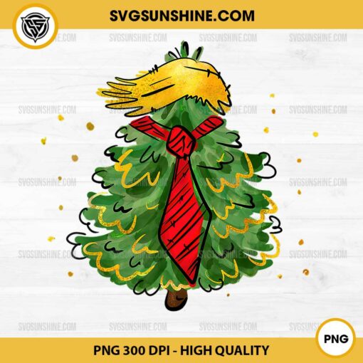 Trump Hair Christmas Tree PNG, Trump Christmas PNG File