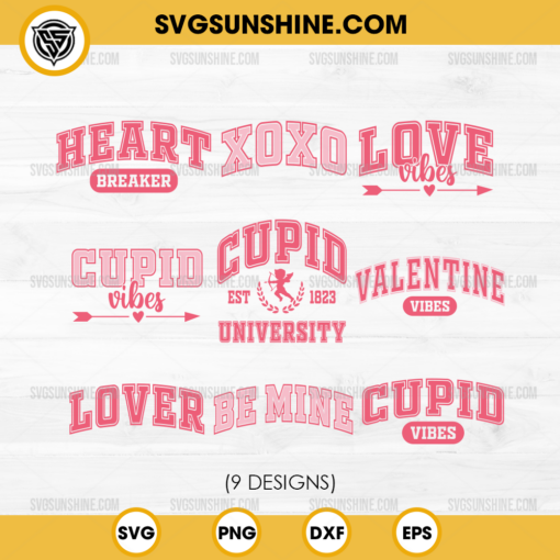 Valentine's Day Bundle SVG, Cupid SVG, Love SVG, Xoxo SVG, Be Mine SVG