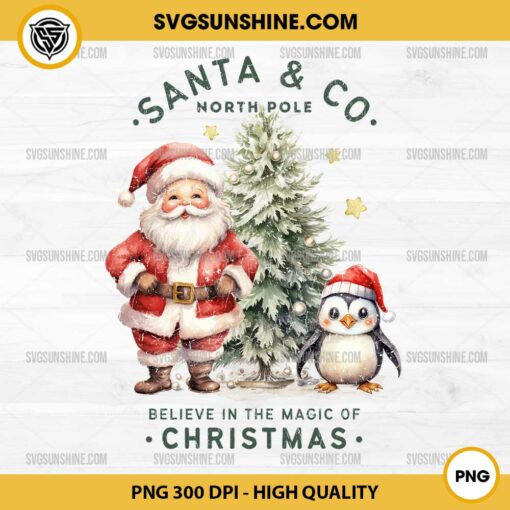 Vintage Christmas PNG, Vintage Santa Claus PNG, Santa & Co North Pole PNG