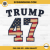 Vintage Trump 47 USA Flag PNG Digital Download