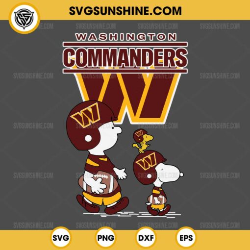 Charlie Brown Snoopy Washington Commanders NFL SVG