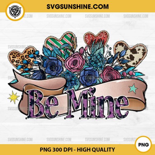 Western Be Mine Floral PNG, Valentine Western PNG