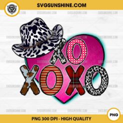 XOXO Western Valentine PNG, XOXO Cowhide and leopard PNG