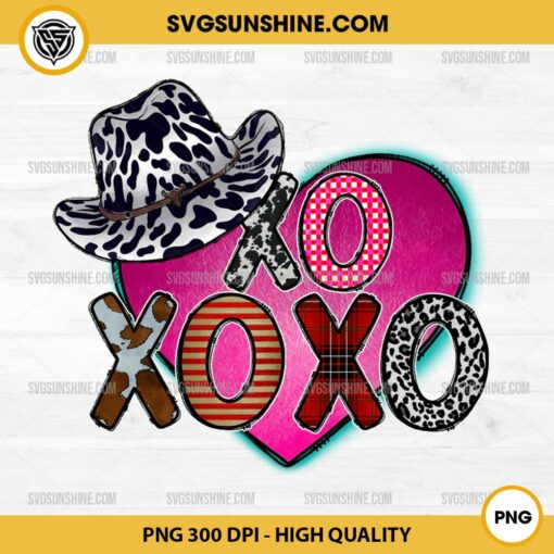 XOXO Western Valentine PNG, XOXO Cowhide and leopard PNG