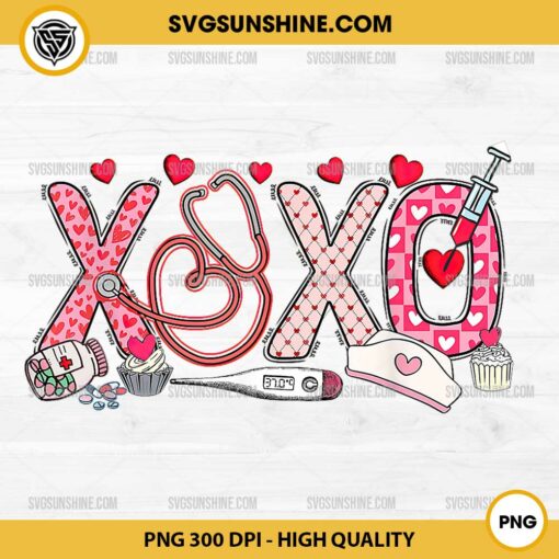 Xoxo Nurse Valentine PNG, Valentine's Day Nurse PNG