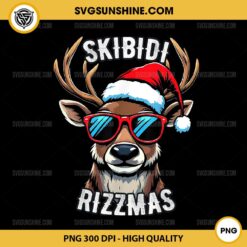 Skibidi Rizzmas Reindeer PNG, Funny Christmas Rizz Xmas PNG