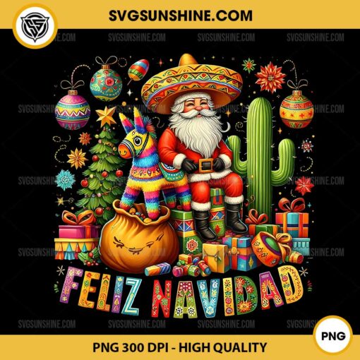 Feliz Navidad Mexican PNG, Funny Christmas Santa Festive PNG