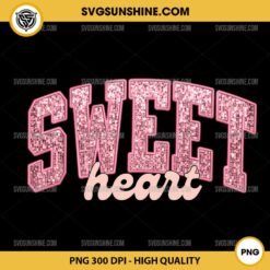 Sweetheart In Pink Glitter PNG, Sweet Heart Valentine's Day PNG