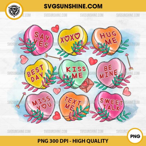 Valentines Day Candy Hearts PNG FILE