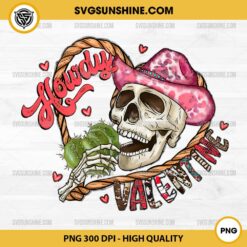 Howdy Valentine Skeleton With Cactus PNG, Skull Valentine PNG