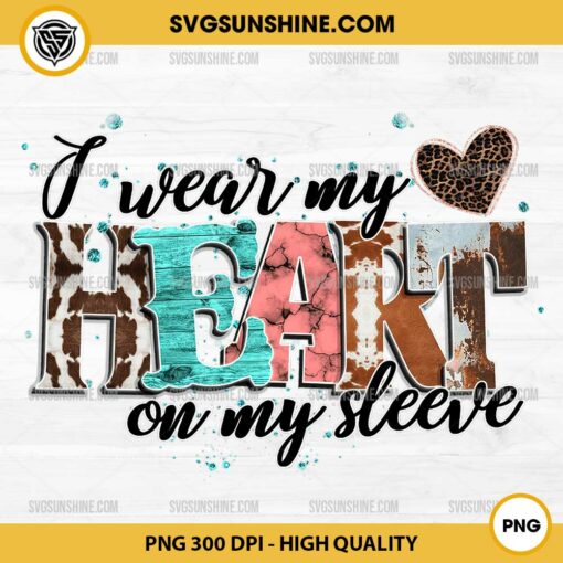 I Wear My Heart On My Sleeve In Cow PNG, Valentines Quotes PNG