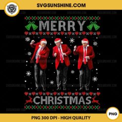 Funny Trump Dance Merry Christmas Ugly Xmas Sweater PNG