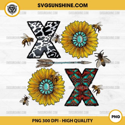 XOXO Bees And Sunflowers PNG, Xoxo Valentine PNG