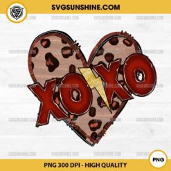 XOXO Lightning Bolt PNG, Valentines Day PNG Sublimation