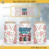 Snow Flakes and Christmas Cake 16oz Glass Can PNG, Christmas Tree Cake 16oz Glass Can PNG