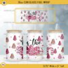 Tis the Season Pink Christmas 16oz Glass Can PNG, Christmas Tree Cake 16oz Glass Can PNG