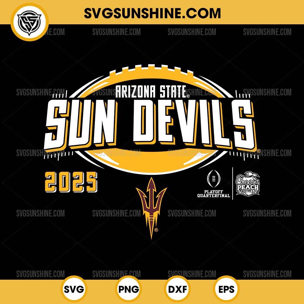 Arizona State Sun Devils CFP Quarterfinal Peach Bowl 2025 SVG, Arizona