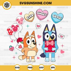 Bluey And Bingo Valentines Day SVG, Bluey And Bingo Kind Sweet Cutie SVG PNG