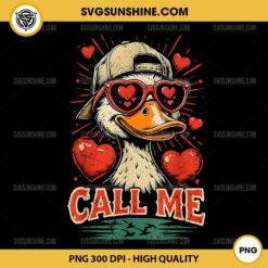 Call Me Duck Hunting PNG, Valentine's Day Mallard Duck PNG