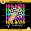 Colorful Glitter 100 Days of School PNG, Checkered Bow Coquette 100 Days Of School PNG