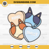 Cute Bluey Hearts SVG, Bluey Valentine SVG, Bluey Bingo Candy Hearts SVG