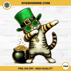 Dabbing Cat St Patricks Day PNG, Cat Leprechaun PNG, St. Patricks Day Cat PNG