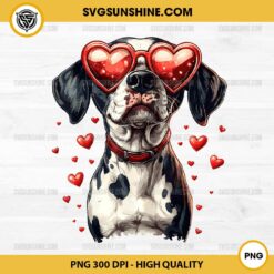 Dalmatian Dog Valentine’s Day PNG, Dalmatian Heart Sunglasses Dog Lover PNG