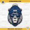 Detroit Lions with Beanie and Sunglasses PNG, Detroit Lions Mascot Football PNG