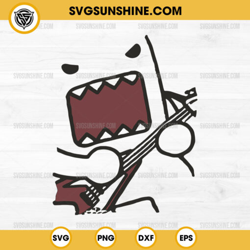 Domo Kun Guitar SVG, Retro Electric Guitar Domo Kun SVG