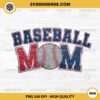 Faux Glitter Baseball Mom PNG, Retro Baseball Mom PNG