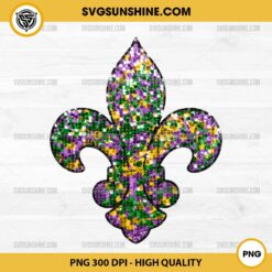 Faux Glitter Fleur De Lis PNG, Faux Sequin Fleur de Lis PNG