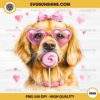 Golden Retriever Sweet Candy PNG, Golden Retriever Dog Valentine PNG