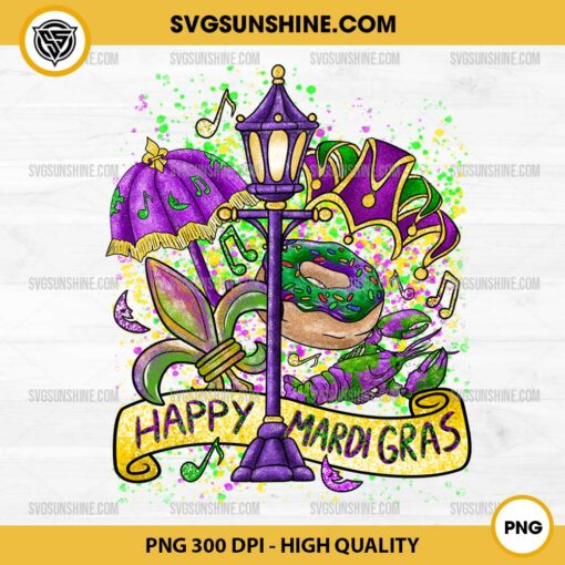 Happy Mardi Gras PNG, Mardi Gras PNG Sublimation