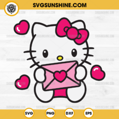 Hello Kitty Letter Heart SVG, Valentine Hello Kitty SVG