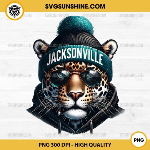 Jacksonville Jaguars Leopard with Beanie and Sunglasses PNG, Jacksonville Jaguars Mascot PNG