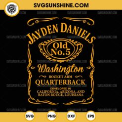 Jayden Daniels SVG, Washington Commanders SVG, Jayden Daniels Old No.5 Washington Quarterback SVG