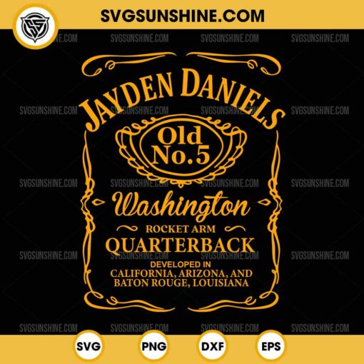 Jayden Daniels SVG, Washington Commanders SVG, Jayden Daniels Old No.5 Washington Quarterback SVG