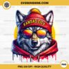 Kansas City Chiefs Mascot PNG, KC Chiefs Wolf with Beanie and Sunglasses PNG