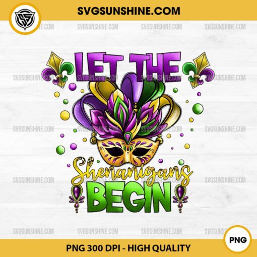 Let The Shenanigans Begin PNG, Mardi Gras Hat And Mask PNG