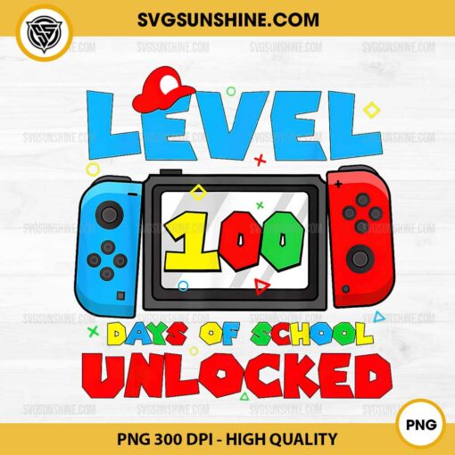 Level 100 Days Of School Unlocked PNG, 100 Days Gamer PNG