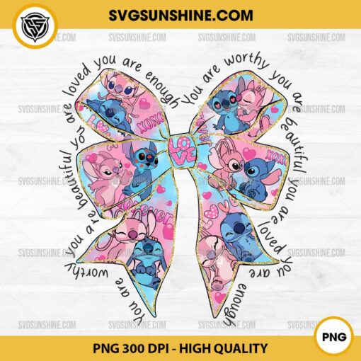 Lilo & Stitch Valentine Bow PNG, Stitch Valentine PNG, Coquette Valentine PNG