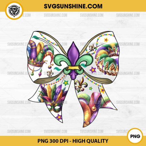 Mardi Gras Bow PNG, Mardi Gras Coquette PNG