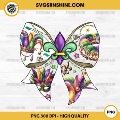 Mardi Gras Coquette Bow PNG, Mardi Gras Bow PNG