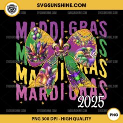 Mardi Gras Coquette bow PNG, Mardi Gras 2025 PNG Sublimation Designs