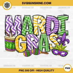 Mardi Gras Drum & Mask PNG, Fat Tuesday PNG